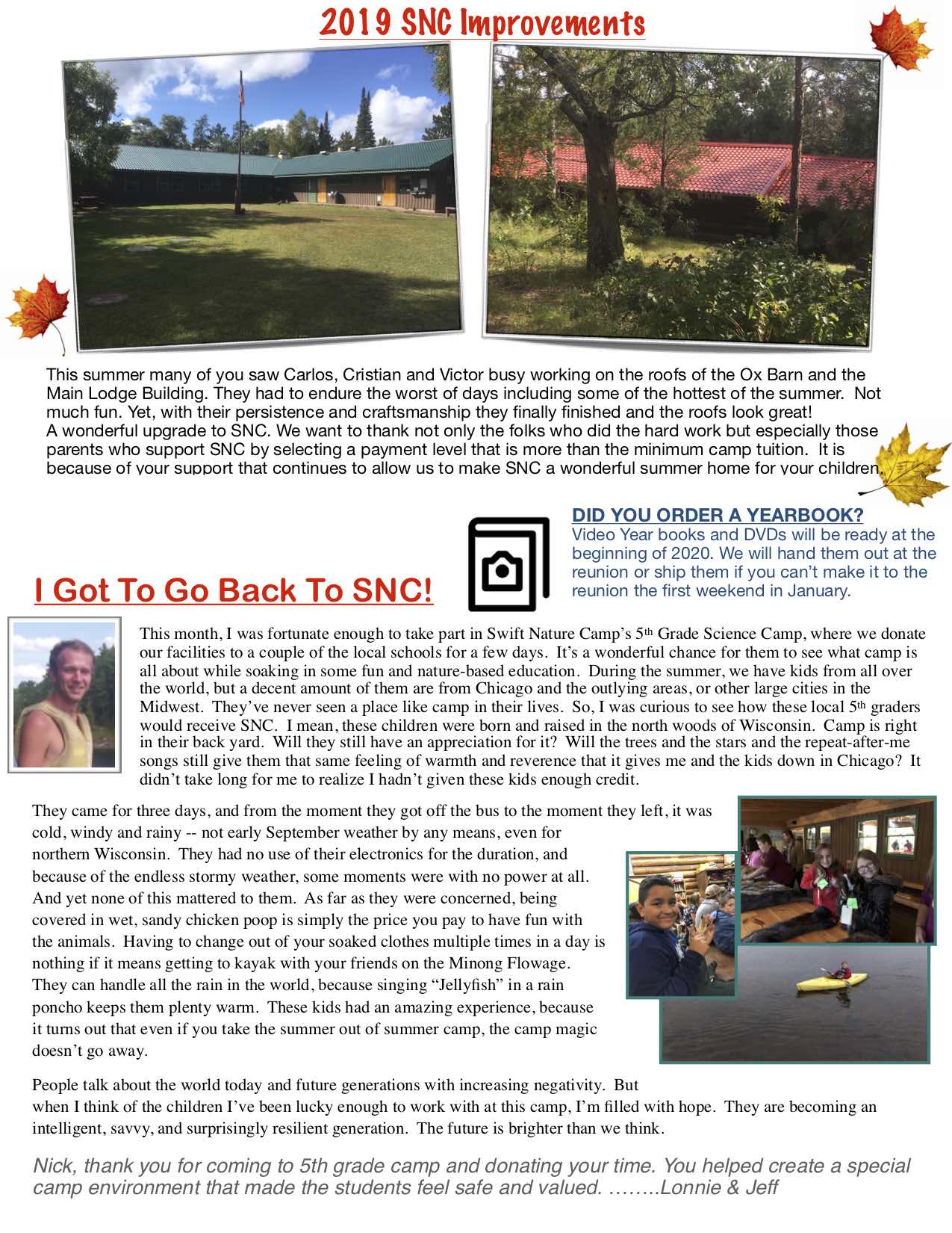 CampCorner 10/19 News about Camp